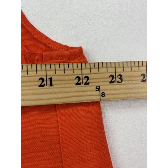 J. Crew Women's Size 14 Drapey Oxford Crepe Blouse Orange Cap Sleeve Style B8702 - Picture 6 of 16